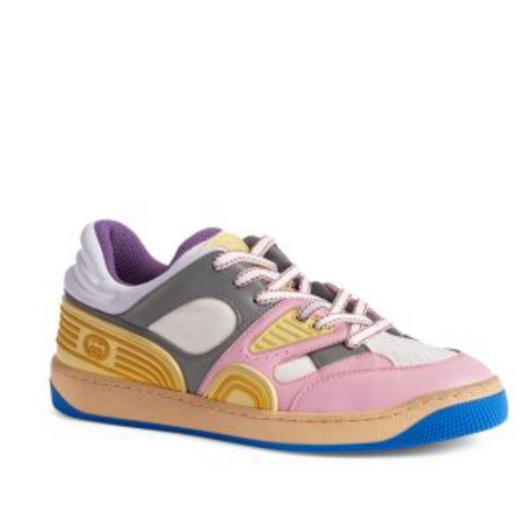 Gucci Women's Basket Lace Up Low Top Sneakers Size 8.5 New - Picture 14 of 15